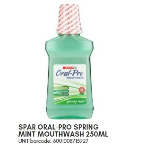 SPAR ORAL PRO M/WASH SPRINGMINT 250ML(RF
